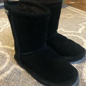Black Girls Toddler Bear Paw Winter Boots